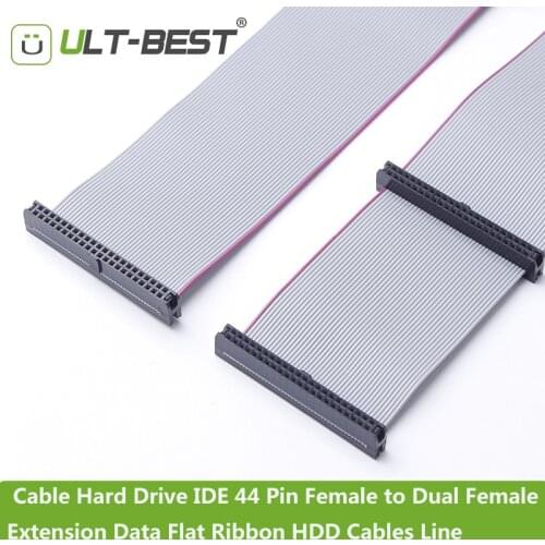 ULT-BEST Cable Hard Drive IDE 44 Pin Female to Dual Female Extension Data Flat Ribbon HDD Cables Line 21CM