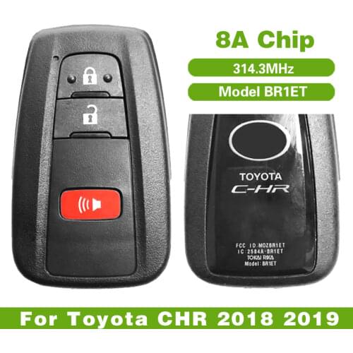 CN007181 3 Buttons Smart Proximity Remote Car Key Fob 314.3MHz 8A Chip for Toyota C-HR 2018 2019, FCC MOZBR1ET, Model BR1ET