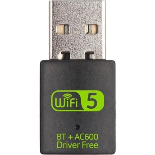 USB wireless bluetooth-compatible WiFi 2-in-1 dual-band adapter 2.4G/5GHz 600Mbps network receiver driver-free for PC laptop