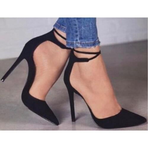Party slides sandalias mujer sapato feminino flock high heels sexy fashion summer pumps shoes woman pointed sandals women D2540