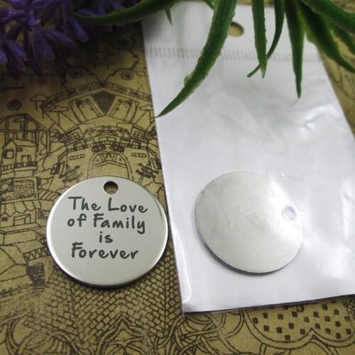 20pcs--"The Love of Family is Forever"stainless steel charms 5 styles for choosing DIY Charms for necklace bracelets