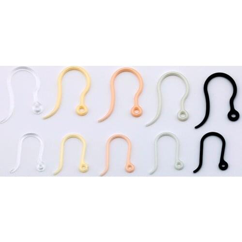 100 PCS Transparent Resin Ear Hook For Jewelry Making ,Earrings Accessories Base Setting For Jewelry Making 13*9mm 14.5*17mm