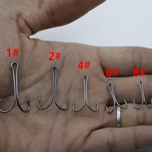 2021 20PCS/SET Durable Use Carbon Steel Fishing Hooks Crank Hook Fly Tying Double Hook for Lure Fishing Accessories