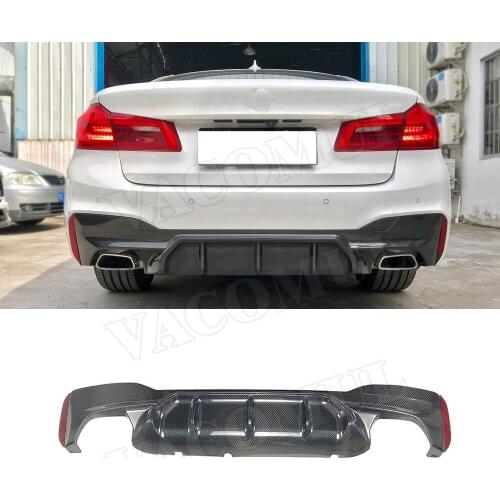 For 5 Series Carbon Fiber Rear Bumper Lip Diffuser Splitter for BMW G30 G31 G38 M-TECH M Sport 2017 2018 Car Styling