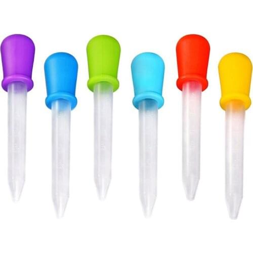 6 Pieces Silicone Droppers Pipettes for Candy Molds, Gummy Mold and Crafts, 5ML D0AF