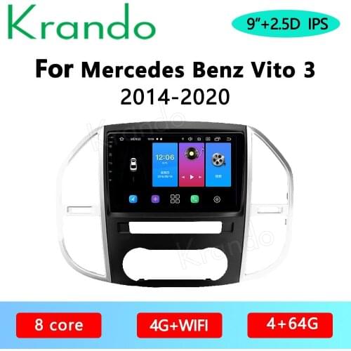 Krando Android 10.0 9" IPS Full Touch car radio navigation For Mercedes Benz Vito 3 2014-2020 Audio GPS Carplay DSP WIFI