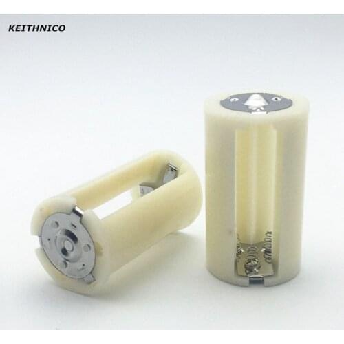 KEITHNICO 2Pcs Battery Box 3x AA to D Size Battery Adapter Converter Holder Switcher Case Box for Battery Storage