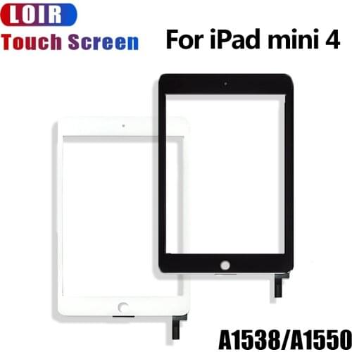 Black/Whtie For iPad mini 4 Touch Screen Digitador Da Tela A1538 A1550 lente adesivo whit adesivo Free Tools
