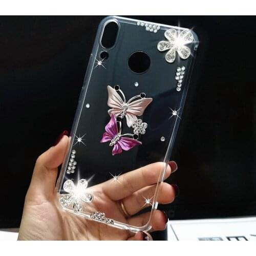 Women Rhinestone silicone Case for Huawei P20 P30 Lite P Smart Z 2021 Y6 Y6p Y5p Y9 Honor 8S 9S 9A 9X 20 Mate 30 Nova 3 5T Cover