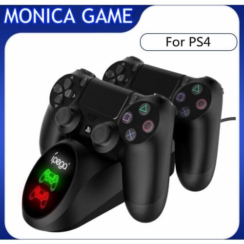 For PS4 Dual Charging Base Charger Dock Stand Station with LED Display Indicator for Playstation 4 PS4 Game Controller