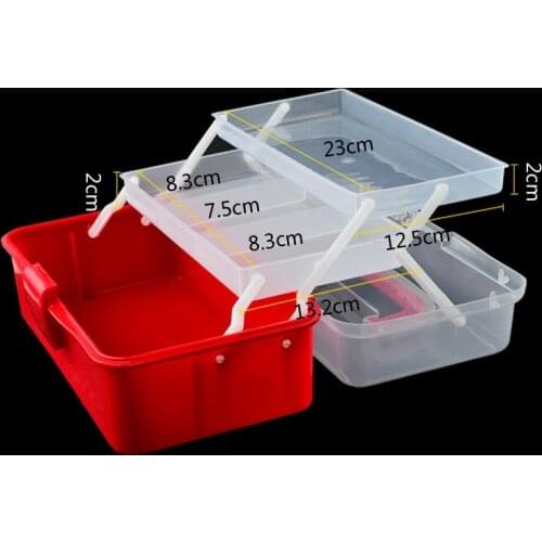 ELEG-3-Layer Foldable Transparent Jewelry Box Food Container Folding Makeup Organizer Storage Box