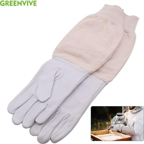 European Beekeeping Gloves Canvas Sheepskin Beekeeping Equipment Beekeeping Tools Gloves with Long Sleeves