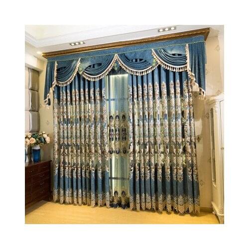 European Jacquard Curtains High Precision Floral Blackout French Window Cortinas For Living Room Curtain Modern Luxury Bedroom