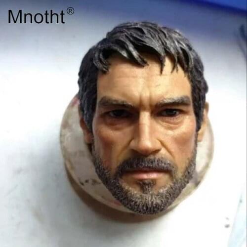 Mnotht 1/6 Scale Movies The Last of us Joel Head Carving Models Male Soldier Head Sculpt Toys For 12in Accessories m3