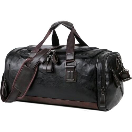 PU leather large-capacity travel bag mens business travel luggage bag travel backpack Korean version of the hand bag shoulder
