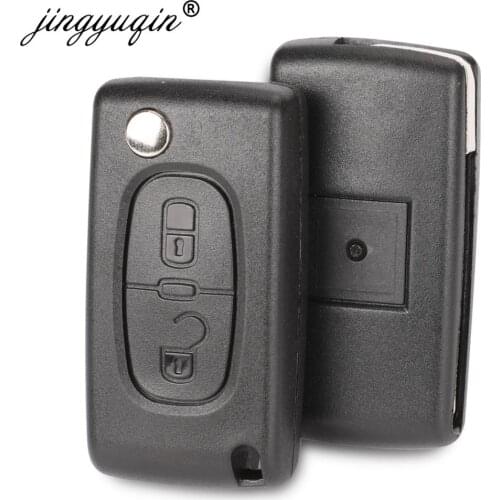 Jingyuqin VA2/HCA 2 Button Remote Flip Folding Key Fob Case Shell Blade For Citroen C2 C3 C4 C5 C6 C8 CE0523 Ce0536 Replacement