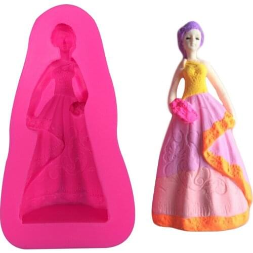 Beautiful girl soap mould chocolate Party cake decorating tools DIY baking fondant silicone mold T0396