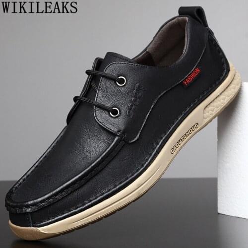 Brown Men Sneakers Luxury Brand Men Leather Casual Shoes Hot Sale Black Man Shoes High Quality Zapatillas De Hombre Chaussures