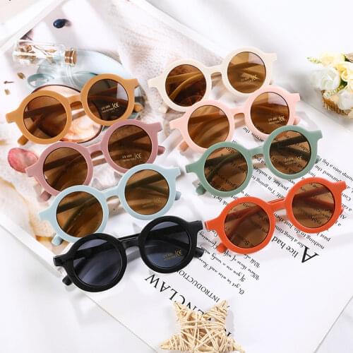 Korean Cute Round Sunglasses for kids Girls Boys Childrens Sun Glasses UV400 Protection De Sol Gafas