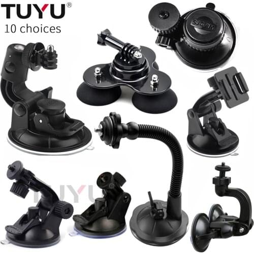 TUYU Gopro Accessories Multifunction Car Scution Cup Kits Camera Mount Windshield suction For Gopro Hero 9 8 7 5 sj4000 Yi 4K h9