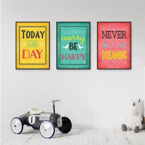 Motivational Quotes Art Canvas Vintage Poster Minimalist Painting Inspiratoinal Education Picture Modern Home Nordic Kids Room