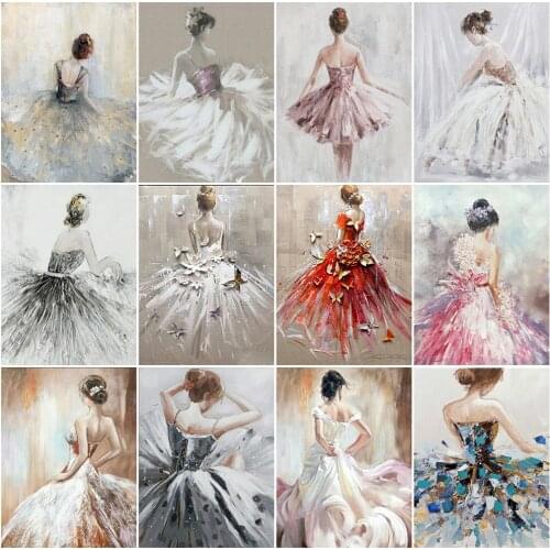 CraftArtGo 5D DIY Diamond Embroidery Ballet woman Full Square Round Rhinestone Mosaic Painting Cross Stitch Flowers Diamond Kit