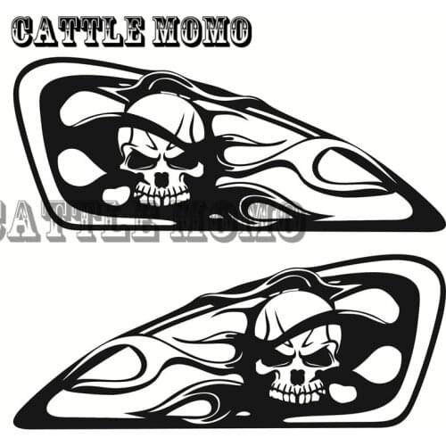 Motorcycle Skull Flame Design Tank Decal Sticker For Sportster Nightster Iron XL883 Forty Eight seventy two XL1200 Tank Decals