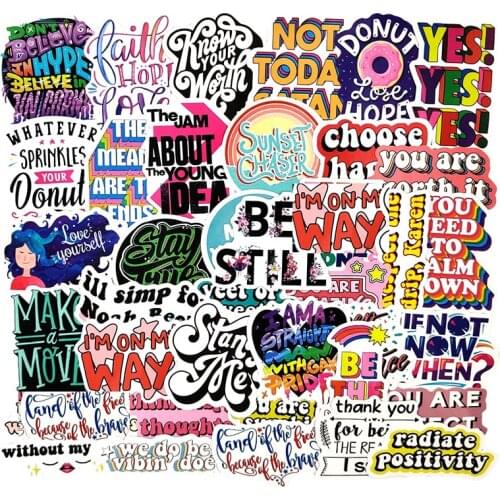 10/30/50pcs/pack Inspirational phrases Creative Graffiti Stickers For Notebook Motorcycle Skateboard Computer Mobile Cartoon Toy