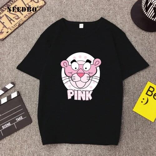 NEEDBO Women Tshirt Summer Harajuku Print Animal Leopard Short Sleeve O-Neck T-shirt Women Plus Size Couple Friend Tops & Tees
