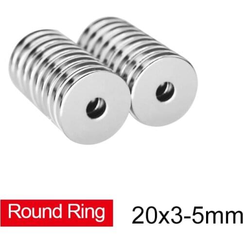 5~50PCS 20x3-5 mm N35 Strong Ring Magnets 20*3 mm Hole 5mm Neodymium Magnet 20x3-5mm Permanent NdFeB Magnet 20*3-5
