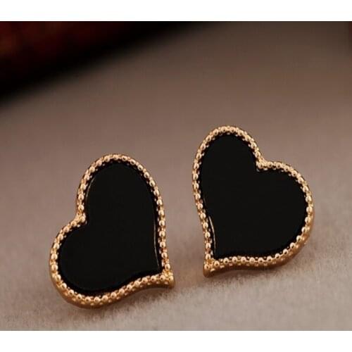 New jewelry ladys simple love heart full of drip earrings for Female Sweet Alloy Stud Earrings gift