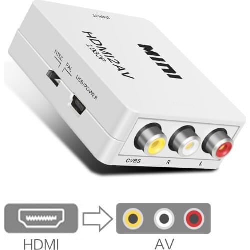 1080P HDMI to AV Mini AV2 HDMI Composite HDMI to RCA Audio Video AV CVBS Adapter Converter For HDTV PC PS3 PS4 VCR DVD Xbox
