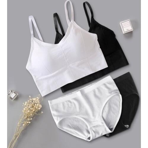 Perfering Women Bra Panties Set Push Up Sports Bras Set Sexy Seamless Active Bra Women Lingerie Set Fitness Crop Top Underwear