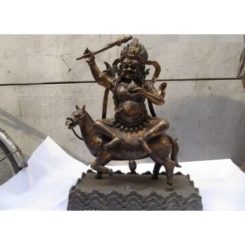 Song voge gem S1481 24"Huge Tibetan Buddhism Bronze Pal-Dan Lha-MO palden lhamo Buddha Statue