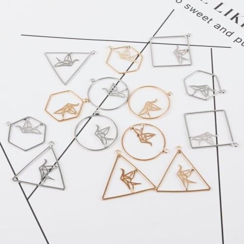 Zinc Alloy Pendant Thousand Paper Cranes Pattern Modeling 2pcs Various Size For DIY Earrings Bracelets Necklaces Jewelry Crafts