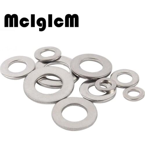 McIgIcM 100pcs DIN125 Washer M1.6 M2 M2.5 M3 M4 M5 M6 M8 304 Stainless Steel Flat Machine Washer ISO7089 Plain Washer