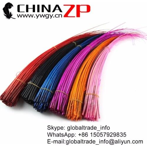 CHINAZP 100pcs/lot Large Size 50-60cm (20"-24") Colorful Multi Stripped Ostrich Feathers Quill Spines for Craft Mask Hat