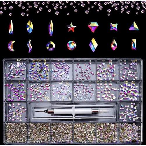 Swarovsky Multi-Shape Flat Back Glass Irregular Crystal/AB/Rainbow Rhinestone Nail Art Craft 3D Decoration