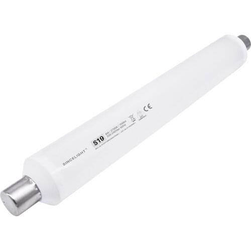SINCELIGHT LED Linear Tube with S19 Cap, Milky Diffuser, 8W, 2700K Warm White, 700lm, 70W Equivalent, Diameter=37mm,Length=308mm