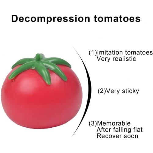 Squeeze Toy Cute Stress Relief TPR Tomato Shape Hand Grip Ball Decompression Toy for Children Gifts