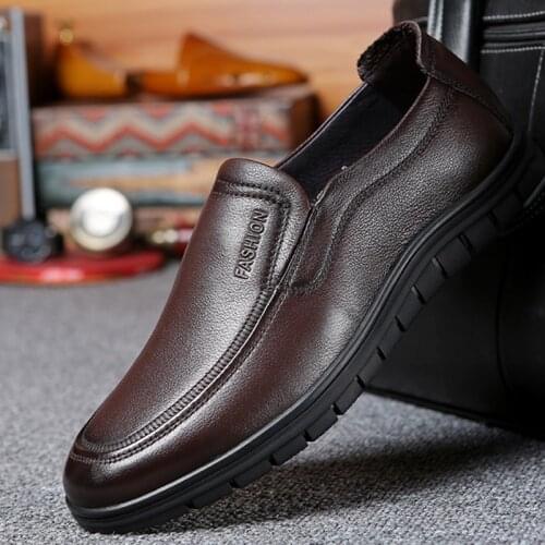 Spring Autumn Comfortable casual mens Genuine leather shoes Soft Daily BreathableMale Loafers Cowhide Slip-on Flats Men Shoes