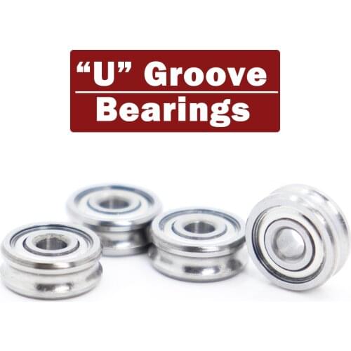 Outer Ring With U-groove Bearing 3*7*3 mm 4PCS Wire Cable Pulley Bearing Walking Heavy Pulley Crane U Groove Wheel Bearings