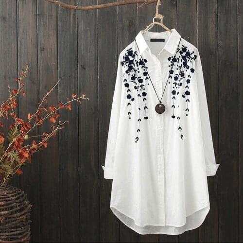 Women Spring Tunic Blouse Tops Fashion Casual Long Sleeve Blouse Loose Elegant Printed Button Blouse Camisa Mujer #G3