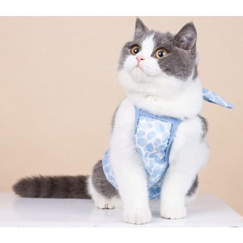 Pet Cat Clothes Straps Breathable Hairless Fabric Puppy Vest T-shirt Shirt Cute Pajamas Summer Maltese Pet Dog Clothes Sundress