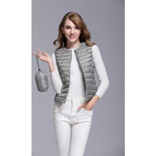 Ladies Down Vest Womens Packable Lightweight Puffer Vest Winter Waistcoat Padded Outdoor Gilets Body Warmers