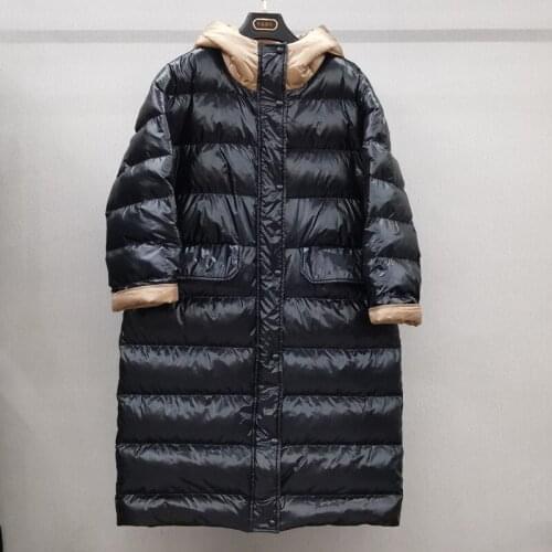 2021 New Women Winter Down Jacket 90% White Duck Down Coat Hooded Long Female Parkas Ladies Loose Filled Feather Snow Outwear