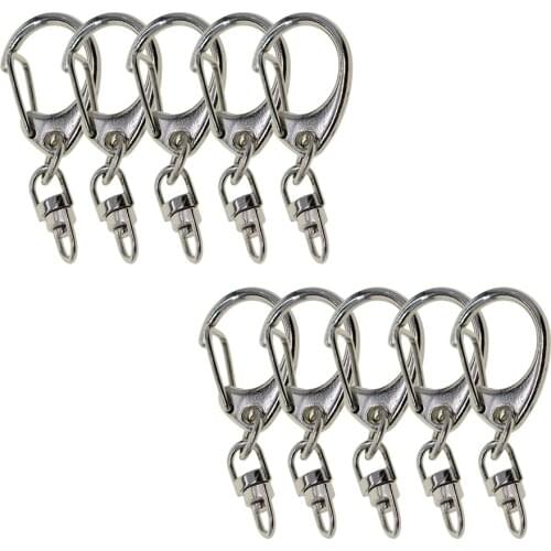 10pcs Alloy Small Swivel Lanyard Snap Hook Lobster Clasp Clips Keychain Key Ring Jewelry Making Findings