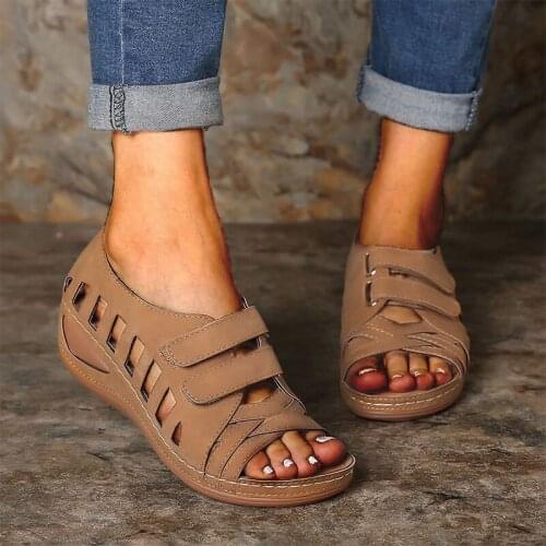 2021 New Shoes Woman Summer Sandals For Women Comfy Fashion Sandals Women Hollow Out Fish Mouth Female Shoes Sandals Plus Size