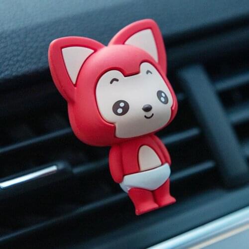 Little Fox Car Fragrance Perfume Clip Cute Internet Trend Anime Dolls Air Outlet Aroma Diffuser Fashion Car Interior Accessories