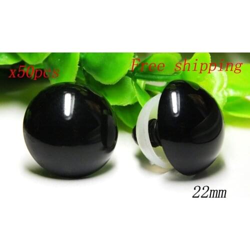 Free shipping!!!50pcs x 22mm Black Eyes Safety With Plastic Washers For Teddy Bear